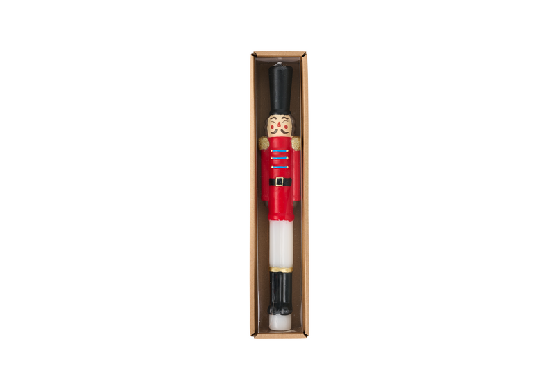 MUD PIE RED NUTCRACKER CHRISTMAS TAPER CANDLE