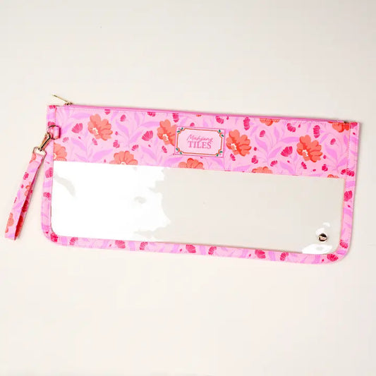 The Darling Effect Mahjong Tile Keeper Pouch–Poppin' Petals Hot Pink