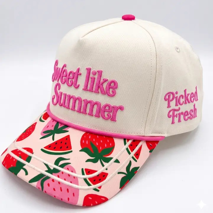 Sweet Like Summer Watermelon Strawberry Baseball Cap