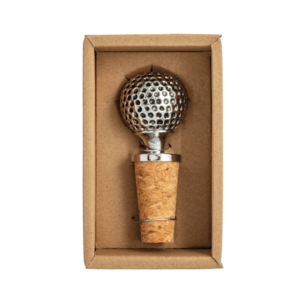 MUD PIE GOLF BALL METAL BOTTLE STOPPER