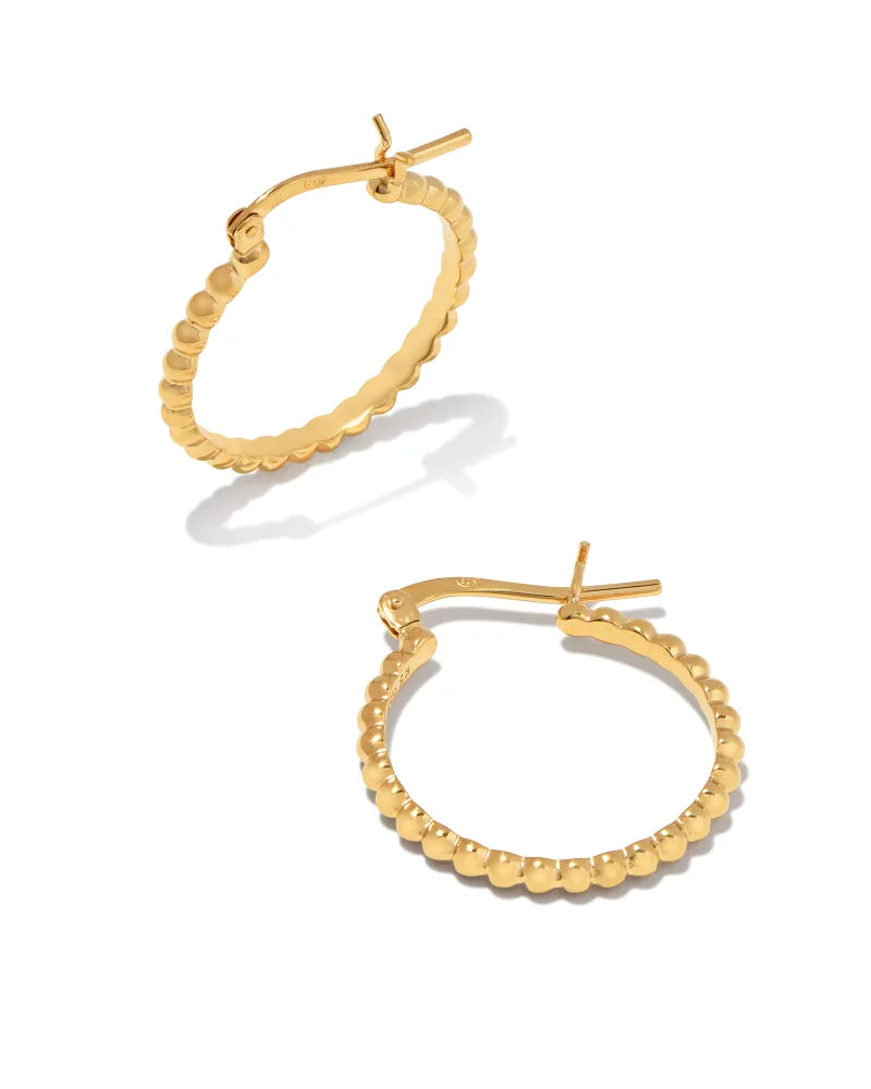 Kendra Scott Beaded 20mm Hoop Earrings in 18k Gold Vermeil