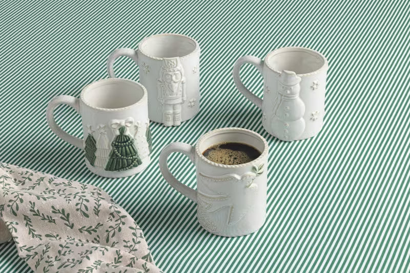 MUD PIE WHITE NUTCRACKER MUG