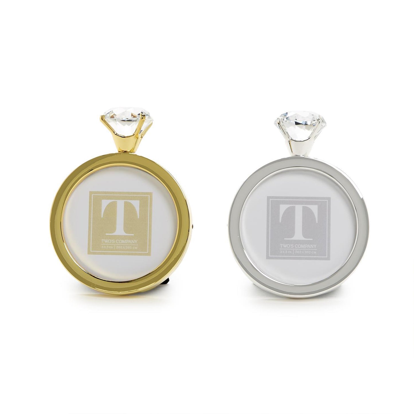 TWO'S COMPANY ROUND DIAMOND RING PHOTO FRAME