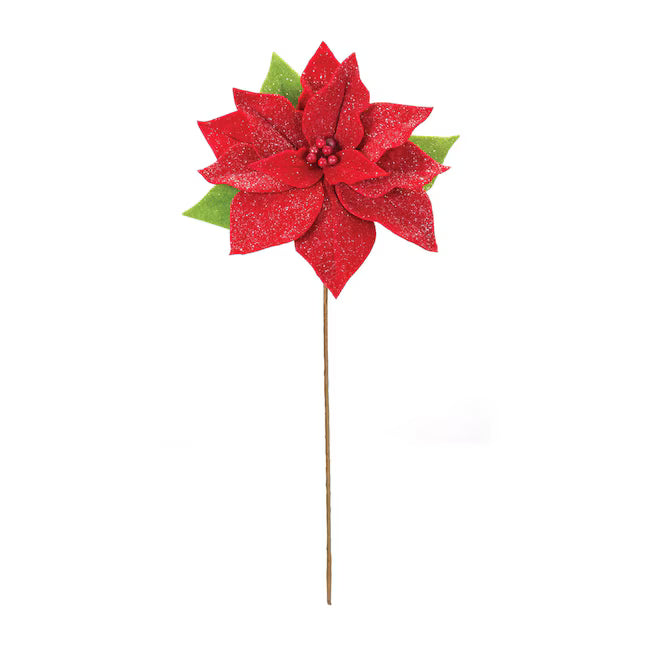 Melrose International Poinsettia Stem 19.75H Polyester