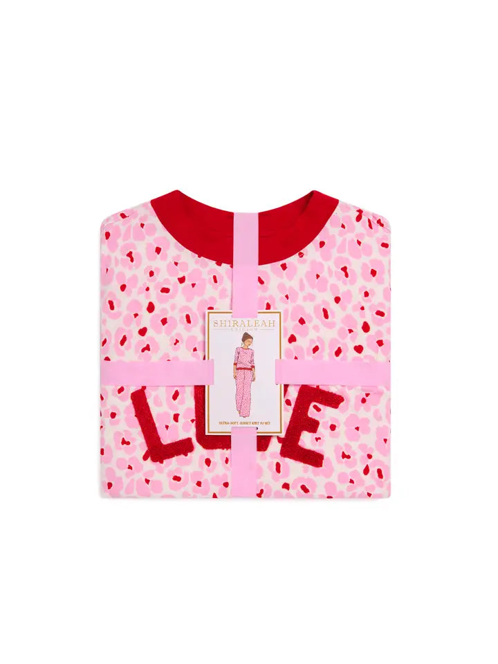 Shiraleah Floral "Love" Ultra-Soft Jersey Knit Pj Sets