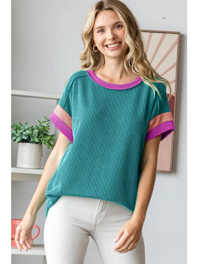 7th Ray Jade Ribbed Top