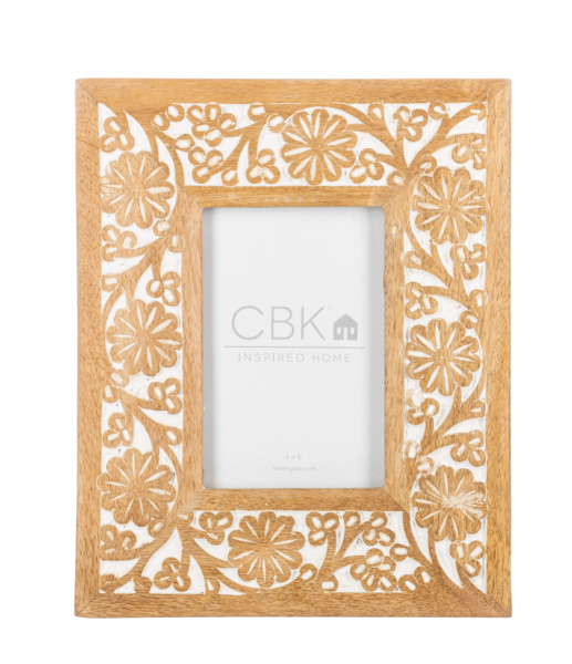 Carved Flower 4x6 Frame