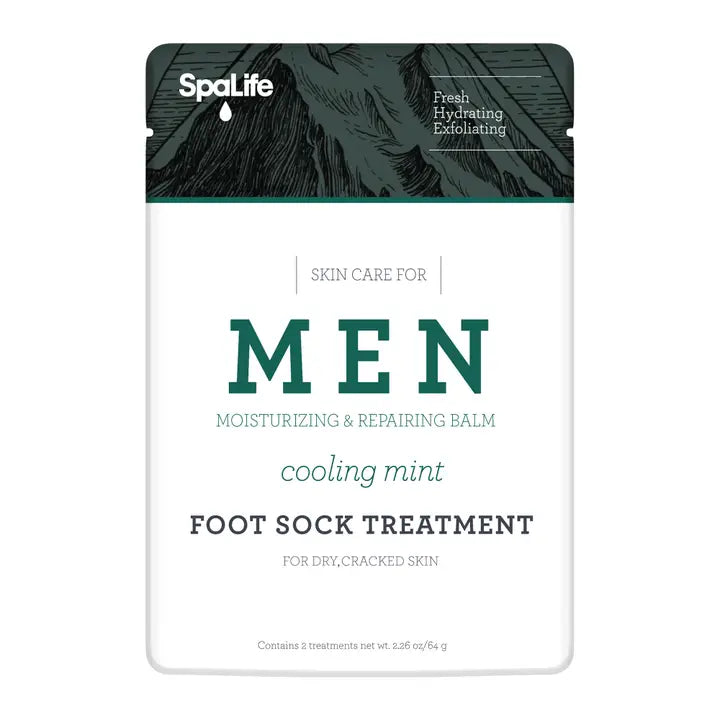 My Spa Life Men's Cooling Mint Moisturizing Foot Sock Treatment