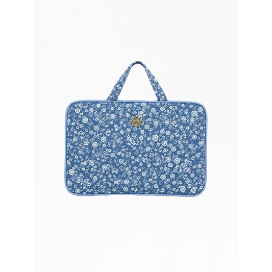 Mary Square Toiletry Bag | Petal Charm Blue