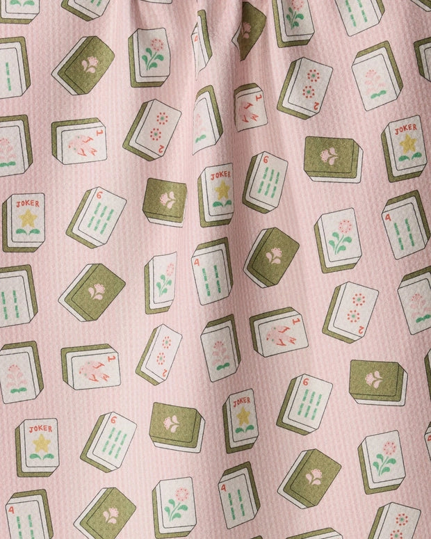 Geometry Flower Tiles Tea Towel - Mahjong