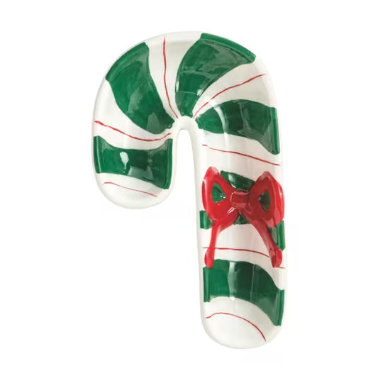MUD PIE GREEN CANDY CANE TIDBIT DISH
