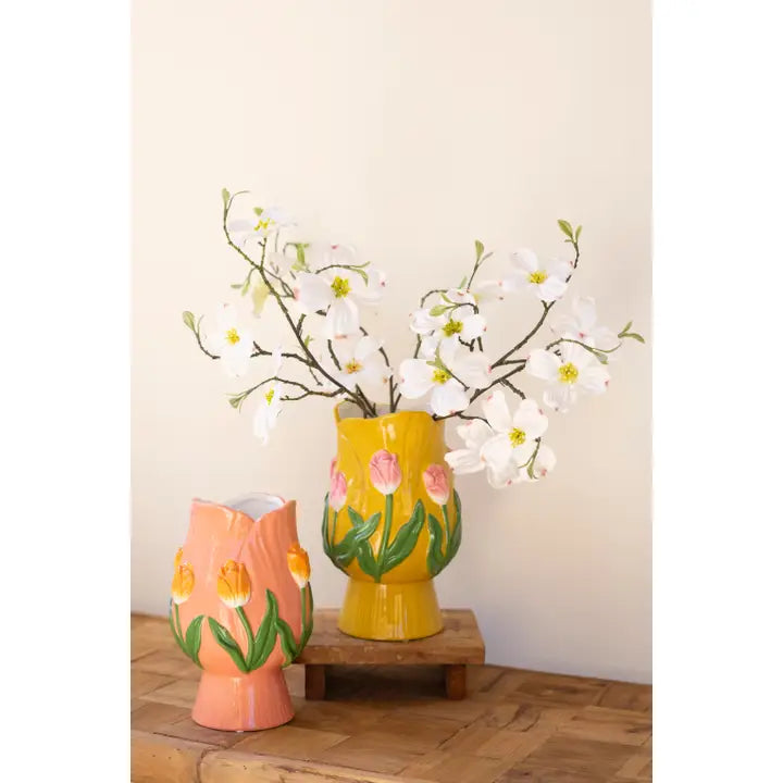 Kalalou Ceramic Tulip Vases