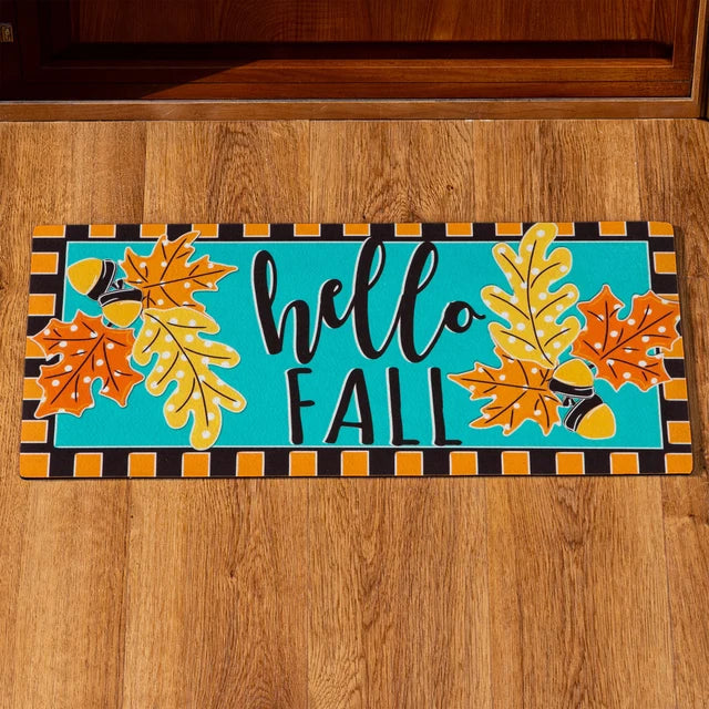 Evergreen Enterprises Hello Fall Leaves Sassafras Switch Mat, 22" x 10"