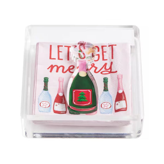 MUD PIE CHAMPAGNE HOLIDAY BAR NAPKIN HOLDER & WEIGHT SET