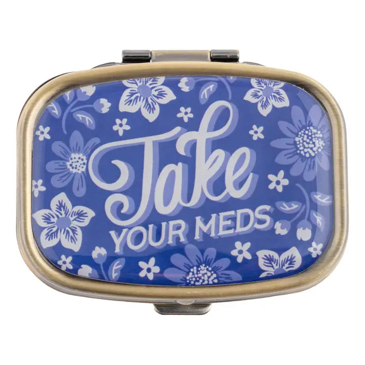 Karma Small Metal Pill Case-Take Your Meds