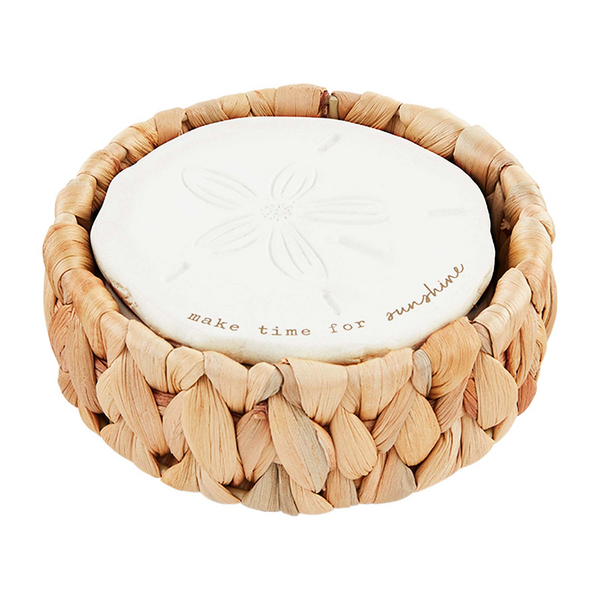 MUD PIE SAND DOLLAR COASTER SET