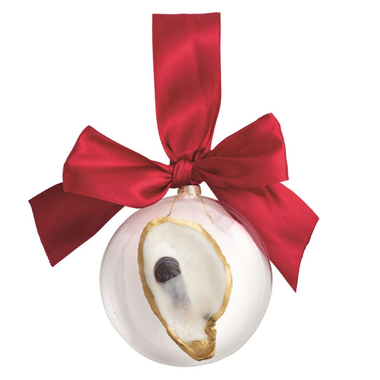MUD PIE SHELL GLASS OYSTER ORNAMENT