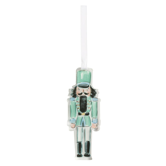 MUD PIE GREEN ACRYLIC NUTCRACKER ORNAMENT