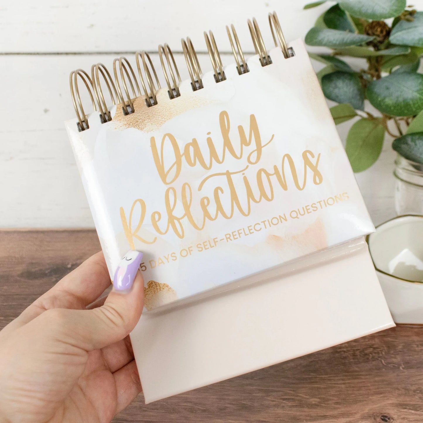 bloom Daily Planners Inspirational Perpetual Desk Easel, Daily Reflection Questions