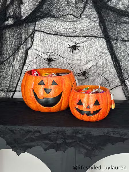 MUD PIE MACHE JACK-O-LANTERN TREAT BUCKETS