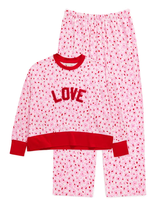Shiraleah Floral "Love" Ultra-Soft Jersey Knit Pj Sets