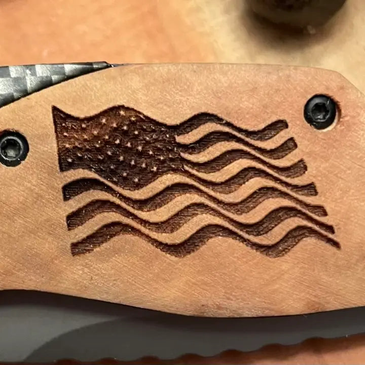 American Wavy Flag Knife