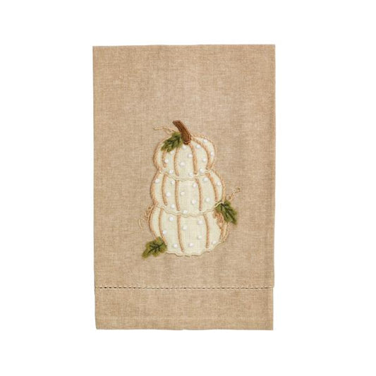 MUD PIE STACKED PUMPKIN FRENCH KNOT TOWEL