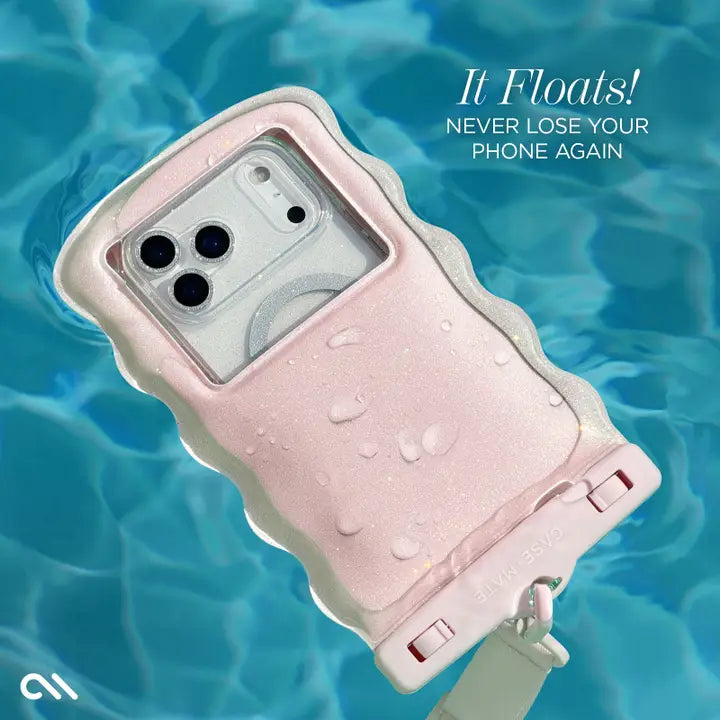 Case-Mate Wavy Waterproof Floating Phone Pouch-Ballet Pink Twinkle