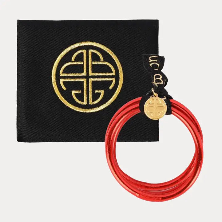 BuDhaGirl Crimson All Weather Bangles® (Set of 3) - Serenity Prayer-Medium