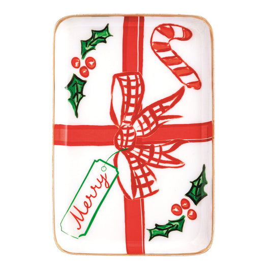 MUD PIE BOW METAL TIDBIT PLATE