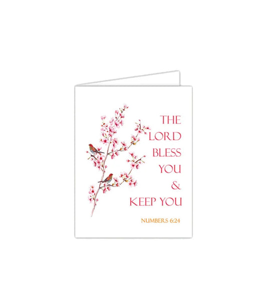 Standing on the Word Notecard Flowers & Birds with verse: Numbers 6:24 Lord bless you