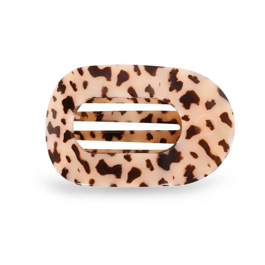 Teleties Round Flat Hair Clip | Medium | Blonde Tortoise