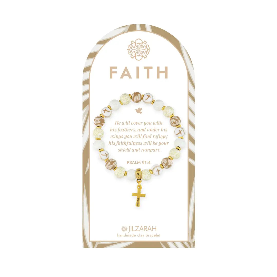 Jilzarah Ivory Palm Faith Bracelet