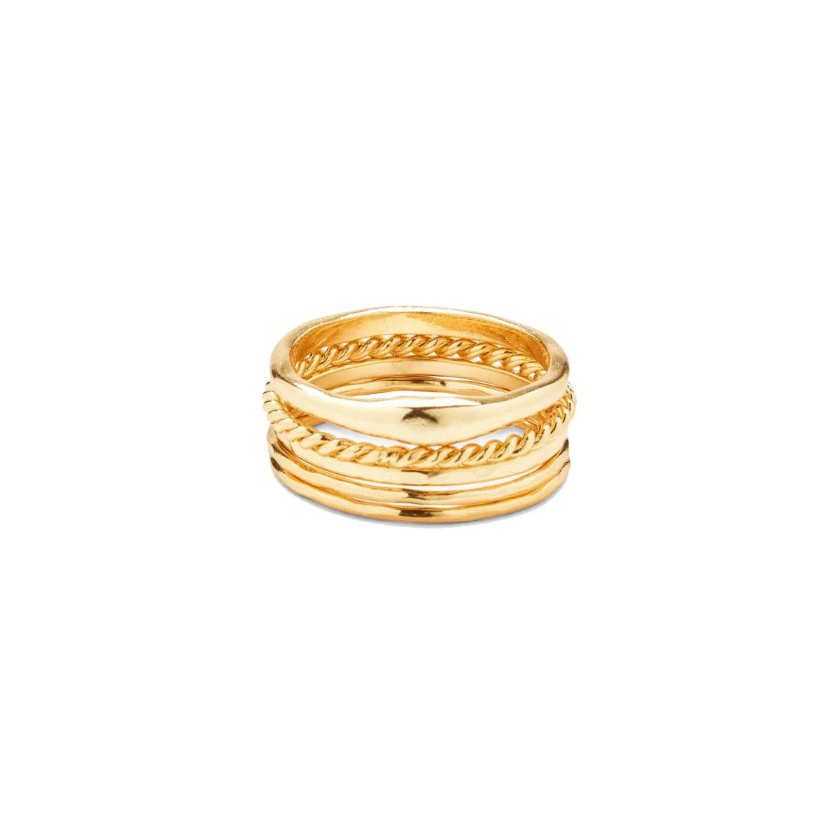 Pura Vida Women's Golden Ring Stack - Gold