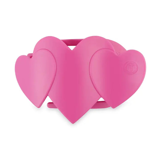 Teleties Flat Hair Clip | Small | Pink Heart To Heart