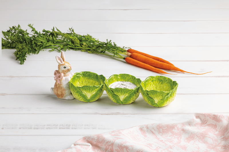 MUD PIE BUNNY CABBAGE TRIPLE TIDBIT