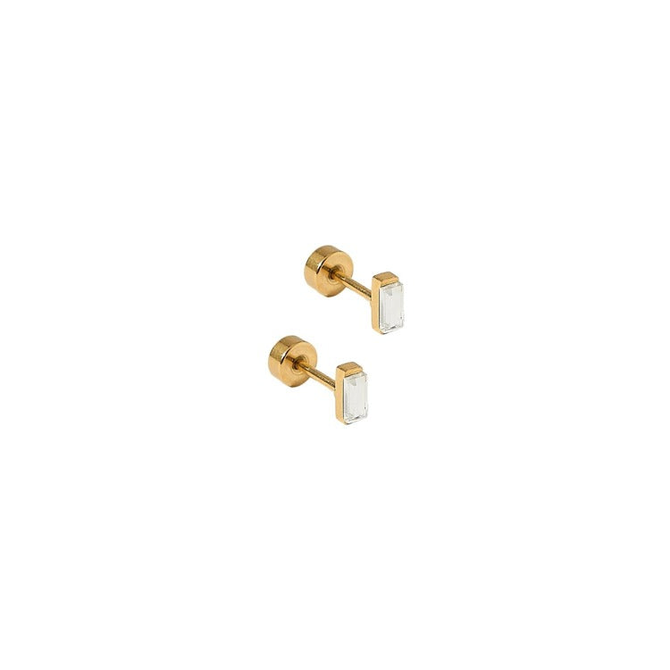 LINNY CO Screwback Stud Earrings - Micro Amber