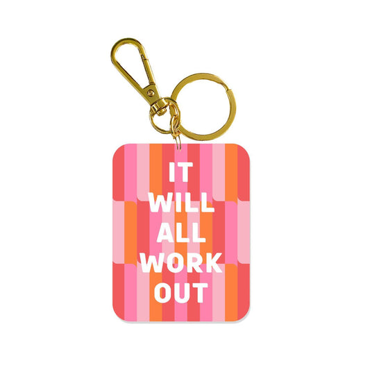 Mary Square  Acrylic Keychain All Work Out