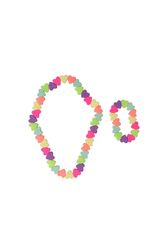 Great Pretenders Sweet Tart Heart Necklace & Bracelet Set