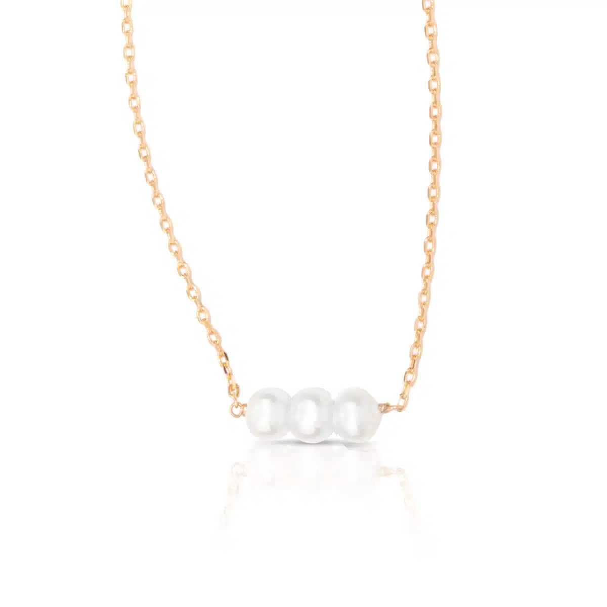 Amanda Blu 3-PEARL ROW NECKLACE – GOLD