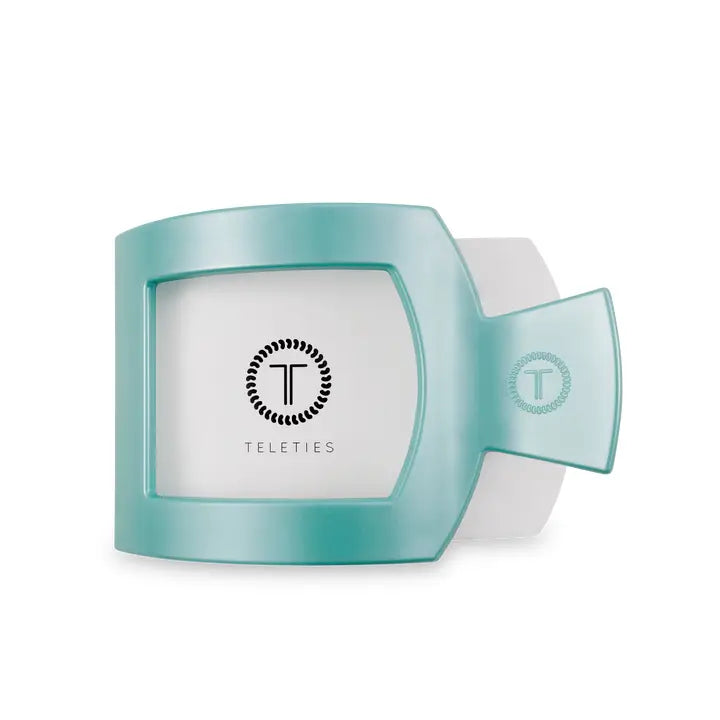 Teleties Square Flat Hair Clip | Large | Totally Turquoise