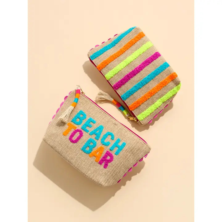 Shiraleah "Beach To Bar" Zip Pouch,Natural