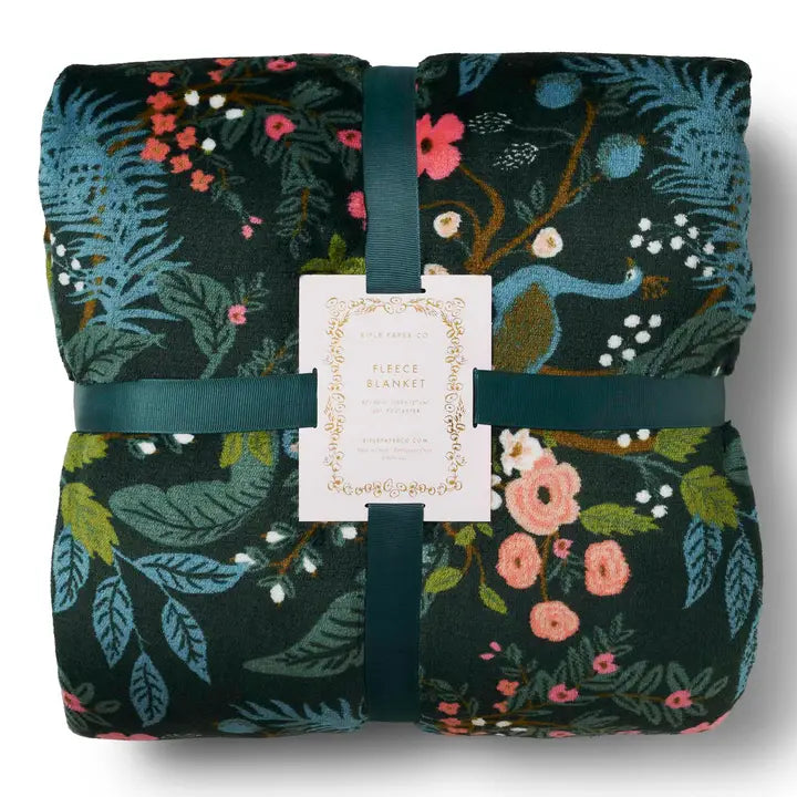 Rifle Paper Co. Peacock Fleece Blanket