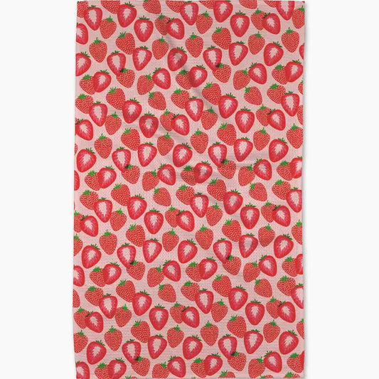Geometry So Many Strawberries Tea Towel
