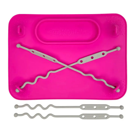 Busy Baby Silicone Placemat - 4 Tether Version-Pink