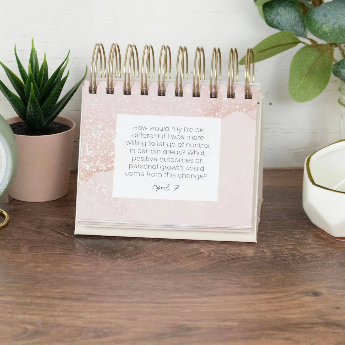 bloom Daily Planners Inspirational Perpetual Desk Easel, Daily Reflection Questions