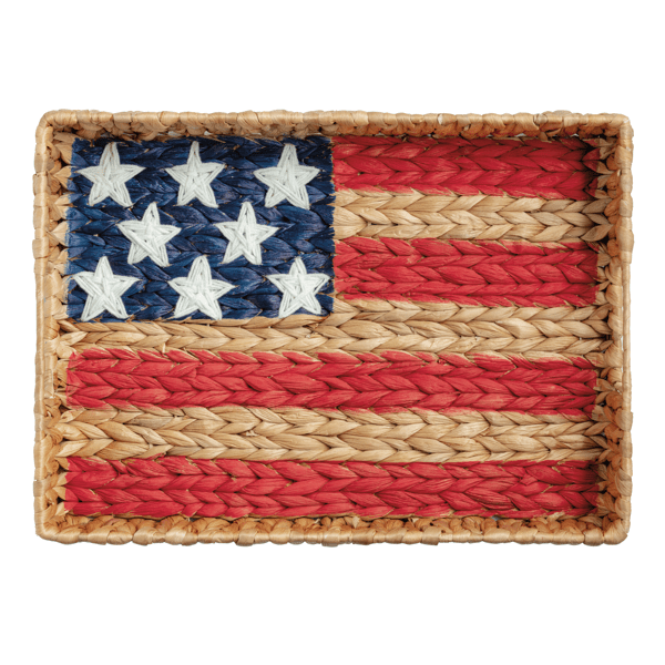 MUD PIE WOVEN FLAG TRAY