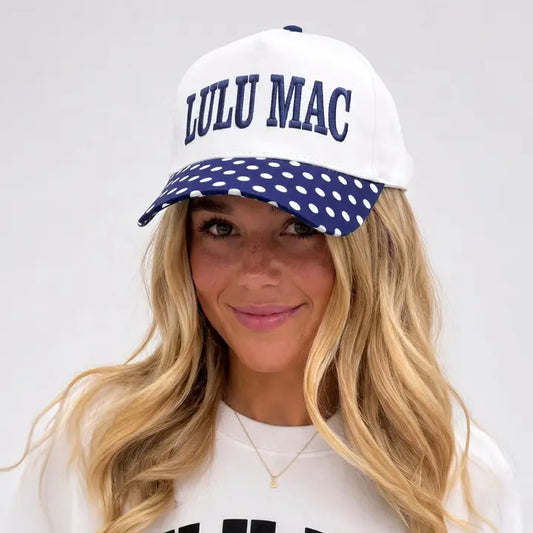 Lulu Mac- Navy/White Dot Cap