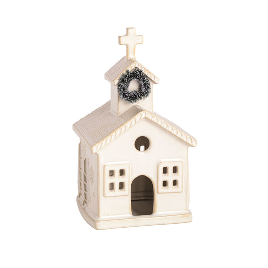 MUD PIE MED CERAMIC CHURCH SITTER