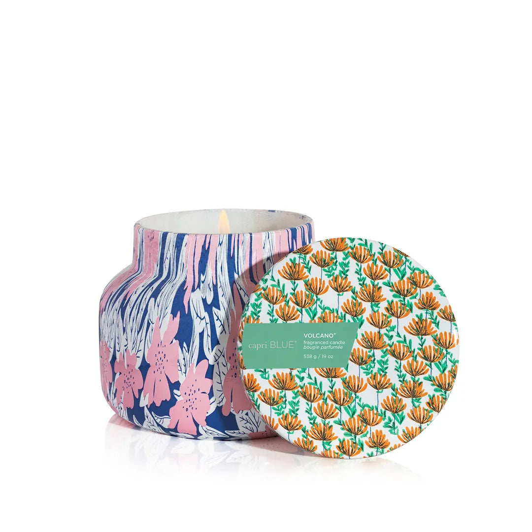 capri BLUE Volcano Pattern Play Signature Candle